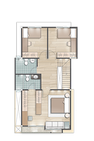 Modern Style Single Home Floor Plan Level 2