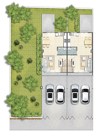 House Plan Luxury Townhouse Level 1